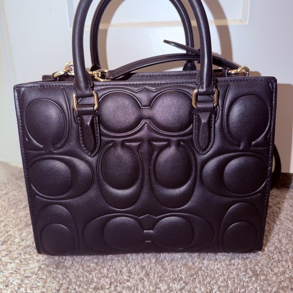 Coach Maggie Black Embossed Leather tote - Picture 2 of 3